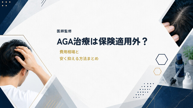 【医師監修】AGA治療は保険適用外？費用相場と安く抑える方法まとめ